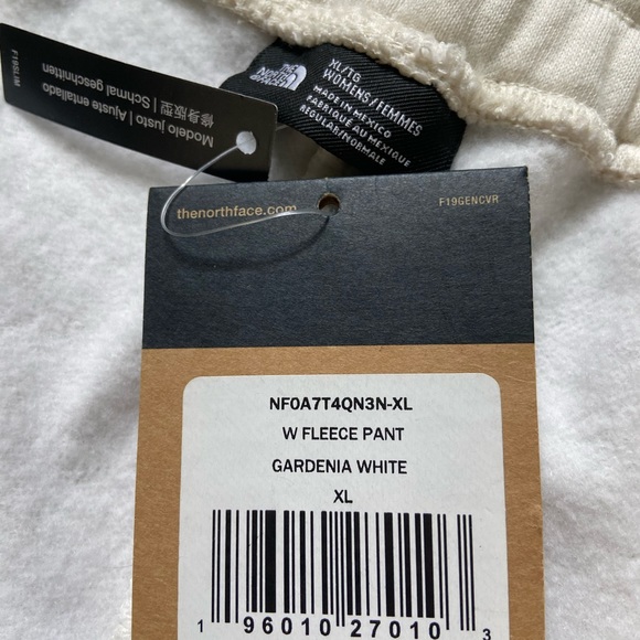 NORTH FACE WOMENS FLEECE JOGGERS IN GARDENIA WHITE SZ XL NWT - Picture 9 of 10